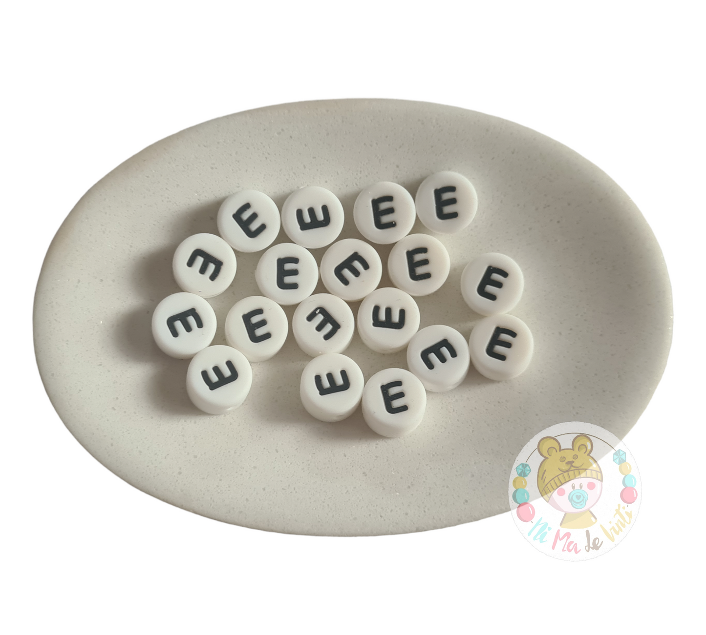 Alphabet Silicone Beads Round 12mm