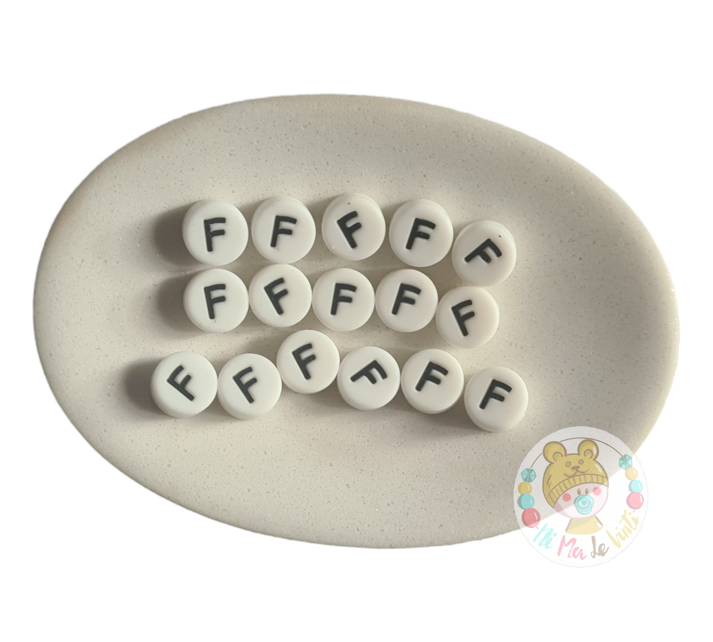 Alphabet Silicone Beads Round 12mm
