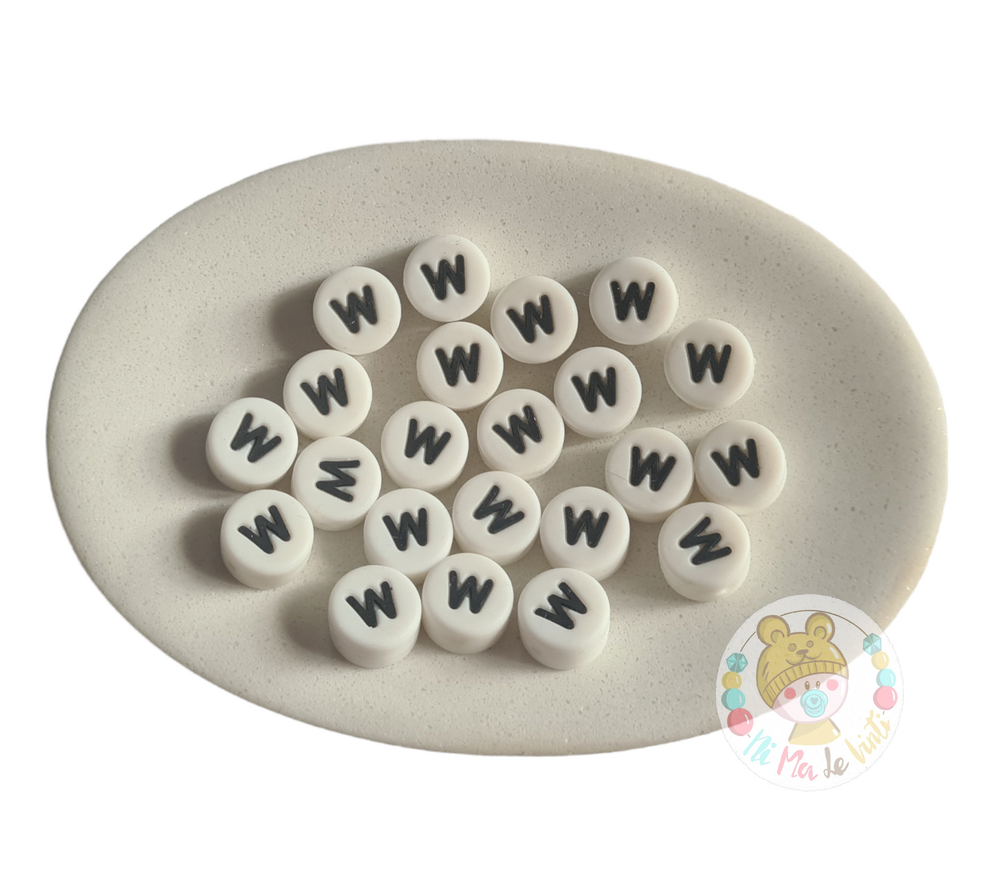 Alphabet Silicone Beads Round 12mm