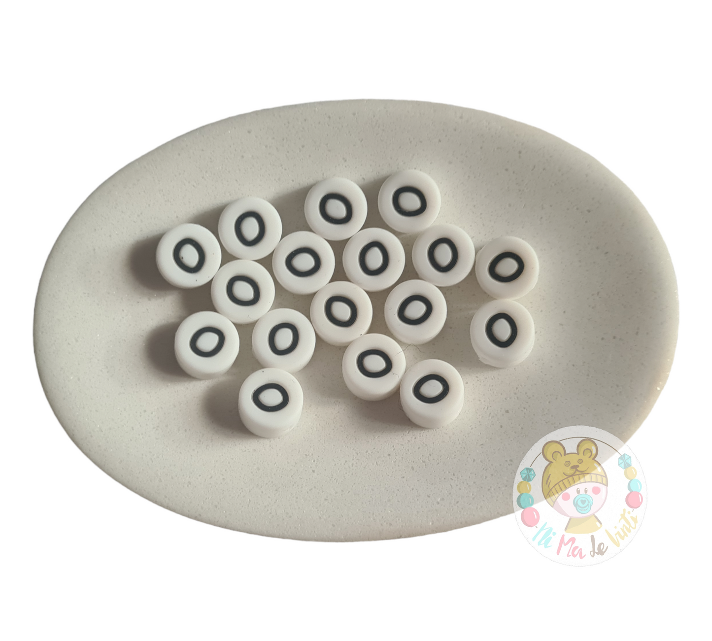 Alphabet Silicone Beads Round 12mm