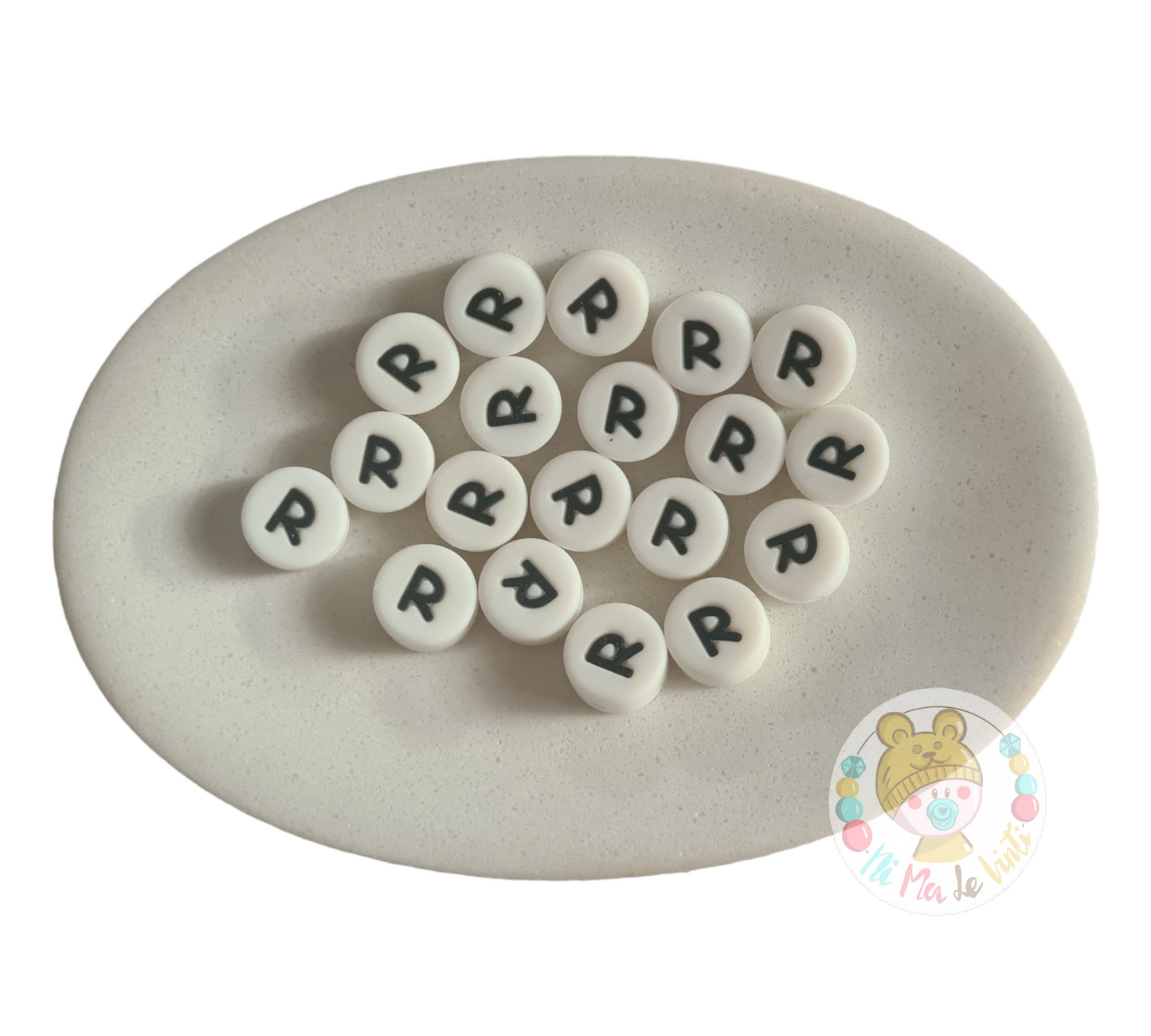 Alphabet Silicone Beads Round 12mm