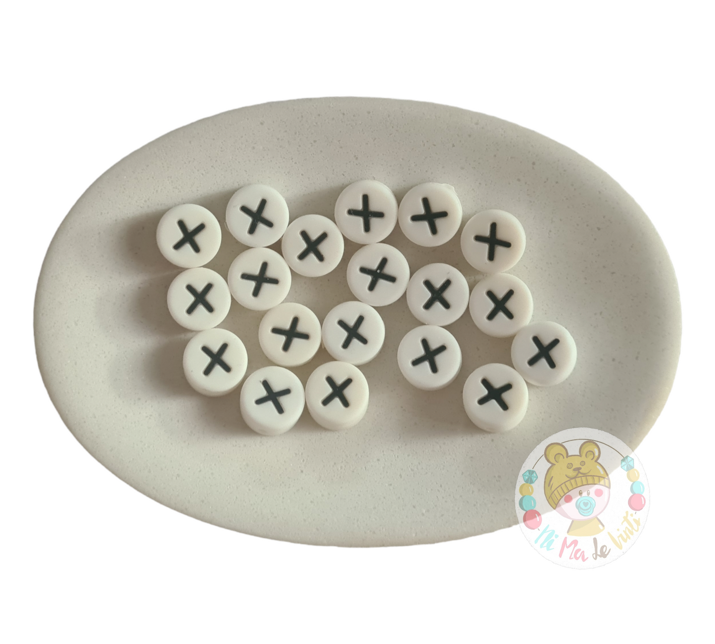 Alphabet Silicone Beads Round 12mm