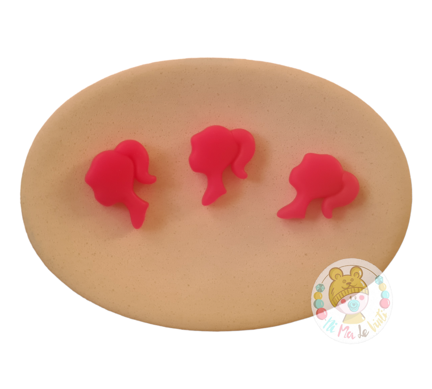 Barbie Head Silicone Beads