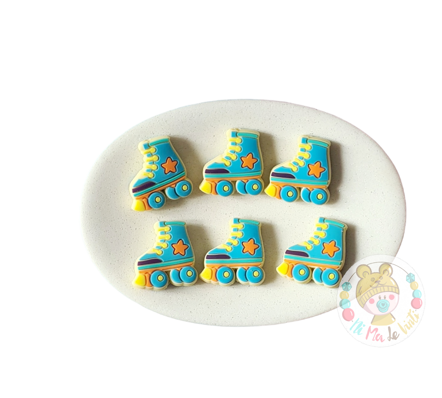 Roller Skates Focal Silicone Beads