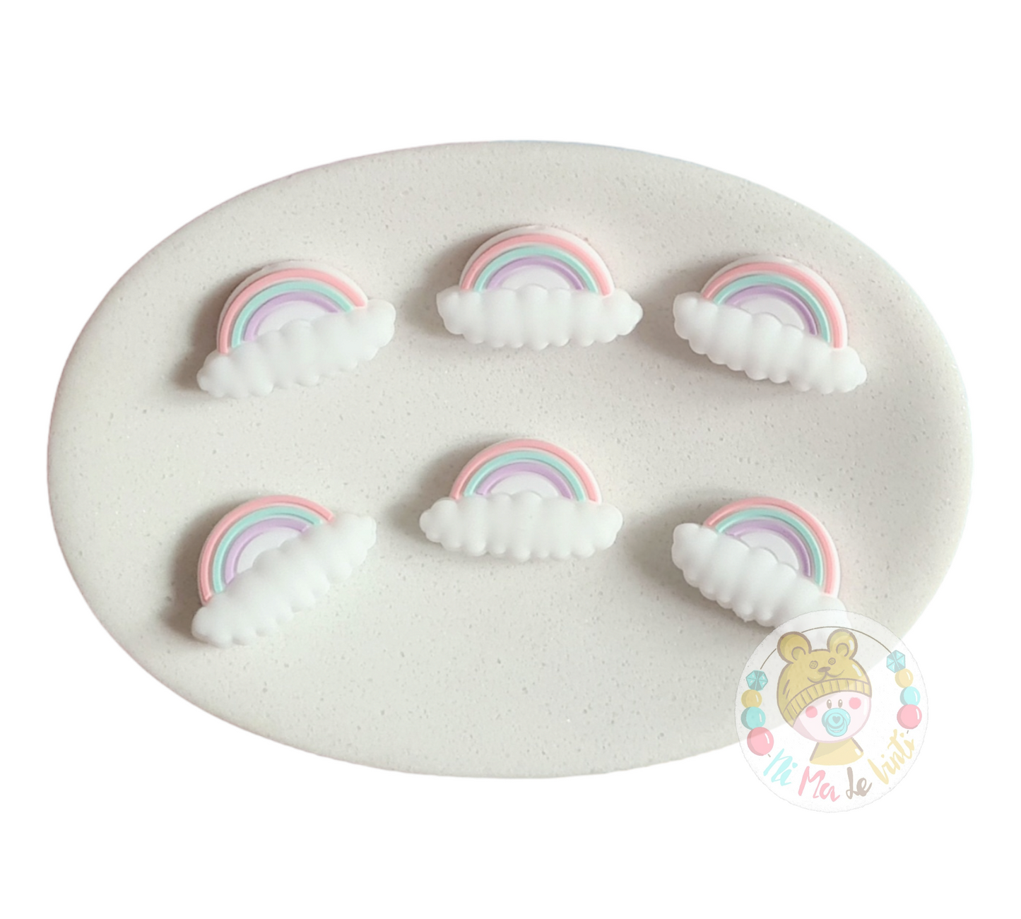 Rainbow silicone beads
