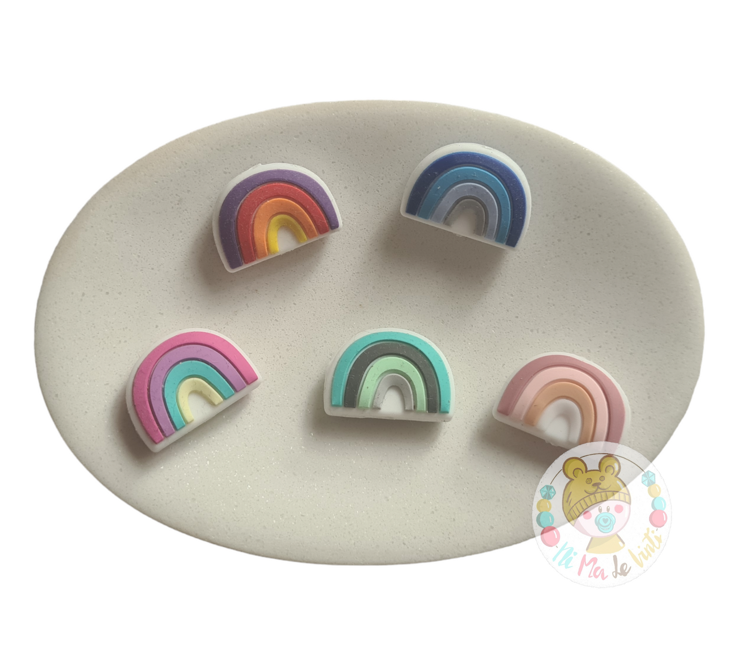 Rainbow silicone beads