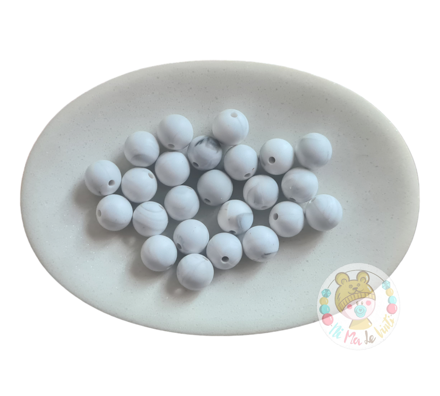 Marble Grey 12mm Beads