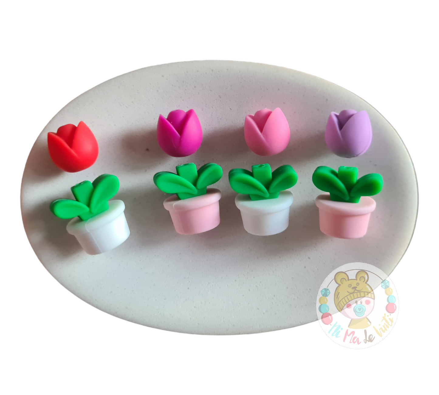 Flower Pot Silicone Beads