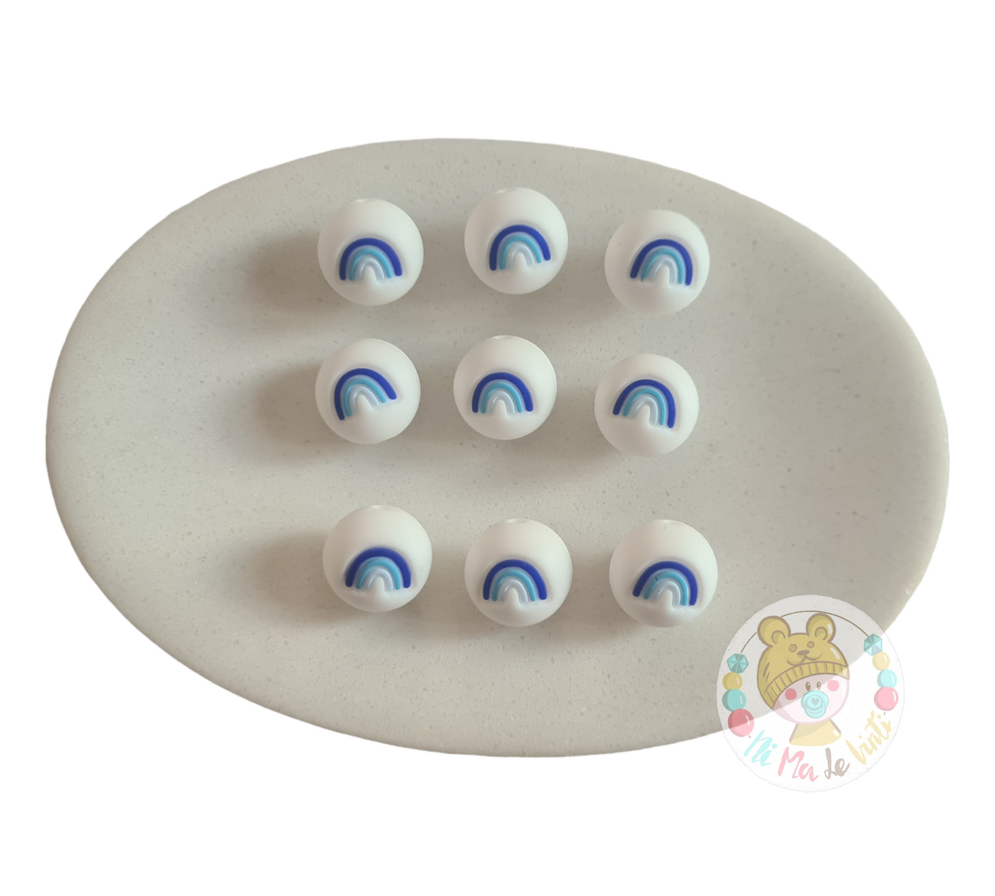 Rainbow Silicone Beads - 15mm