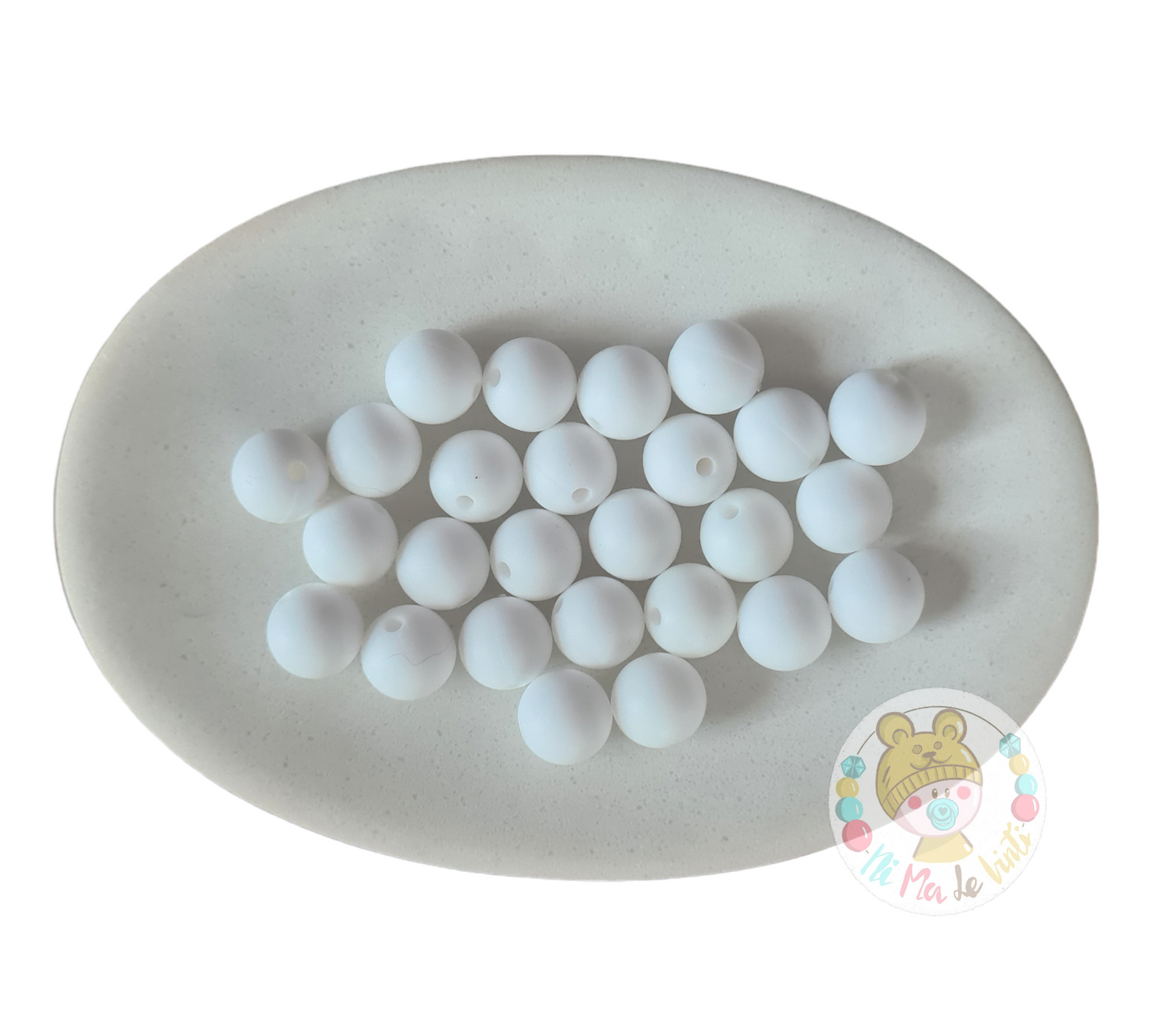 White 12mm Beads