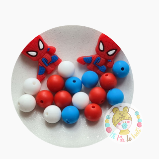 Special silicone Beads Set with Spiderman