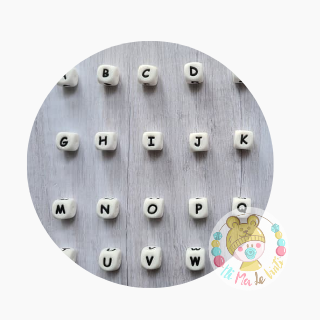 Alphabet Silicone Beads 12mm