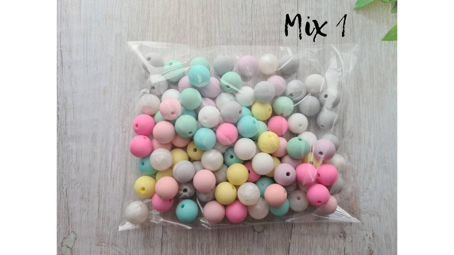 12 mm Round silicone beads / 50 PCS Set / Round Silicone Beads/ BPA free/ Silicone beads set/DIY Silicone Beads