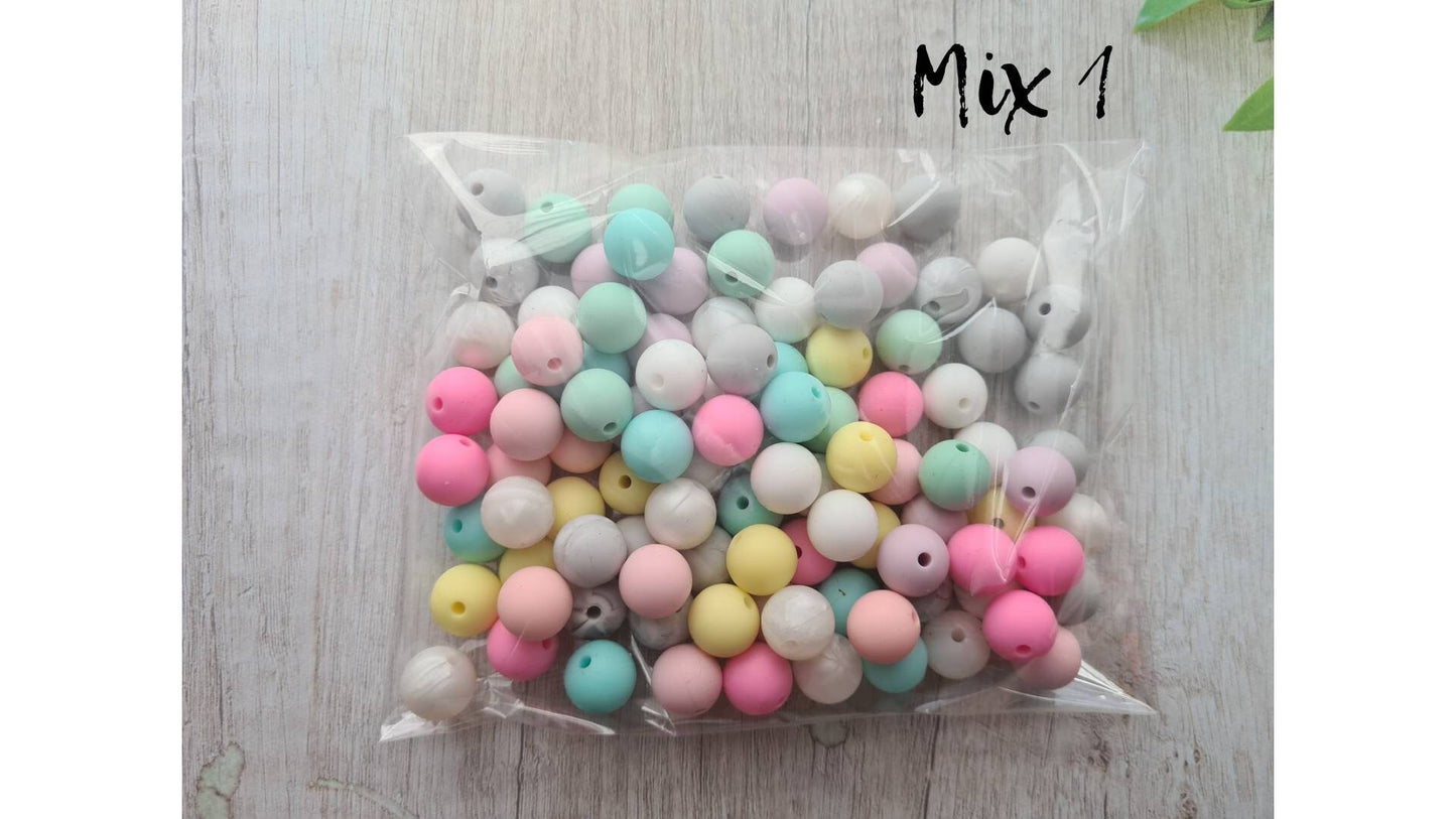 9mm Round silicone beads / 50 PCS Set / Round Silicone Beads/ BPA free/ Silicone beads set/DIY Silicone Beads