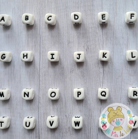 Silicone Beads / 5 PCS Set/10mm Silicone letters/ BPA free/ Spring silicone beads set/DIY Silicone Beads