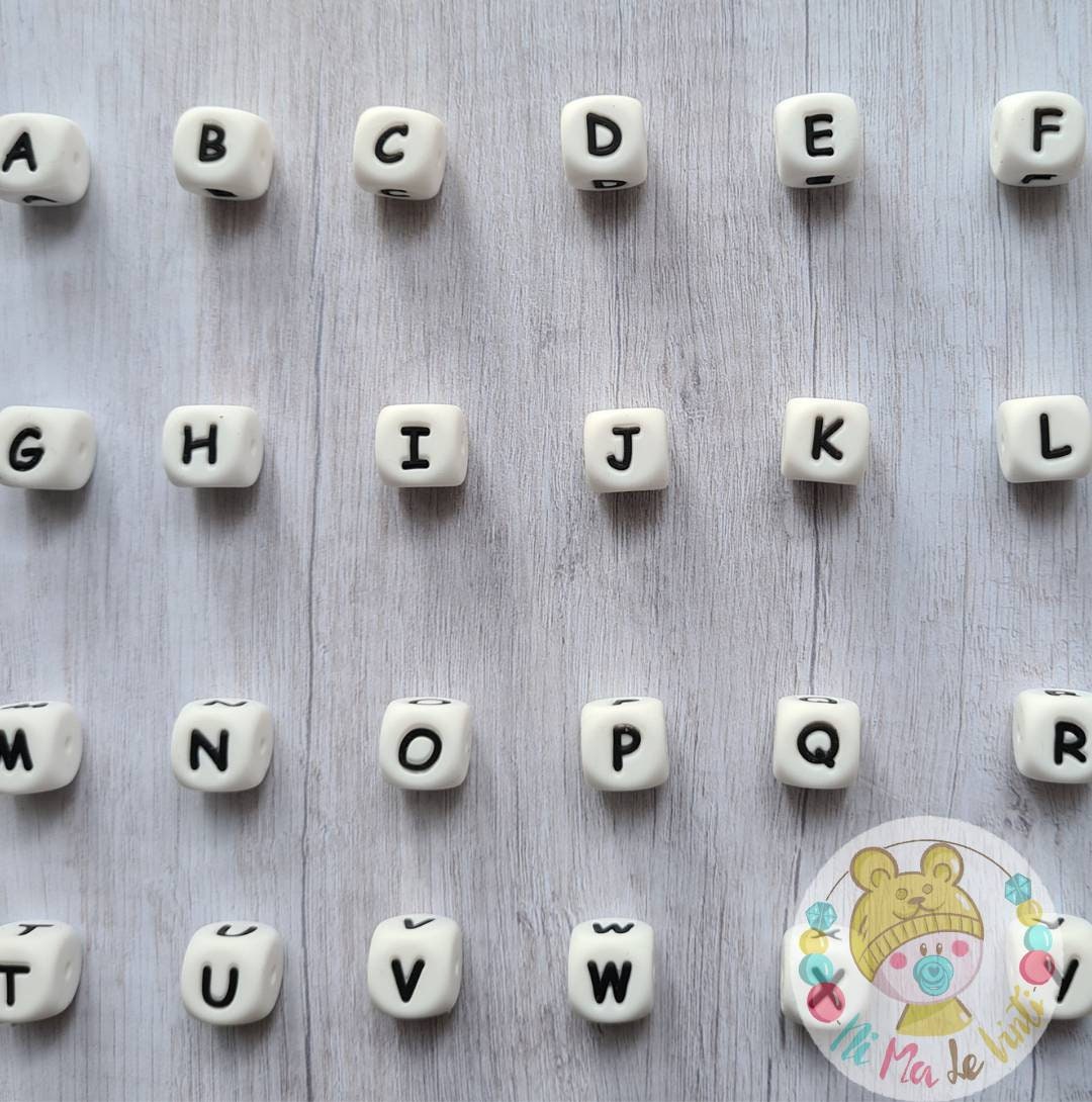 Silicone Beads / 5 PCS Set/10mm Silicone letters/ BPA free/ Spring silicone beads set/DIY Silicone Beads