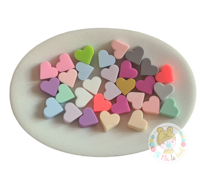 14mm silicone heart beads