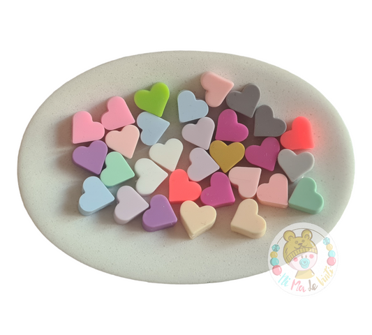 14mm silicone heart beads