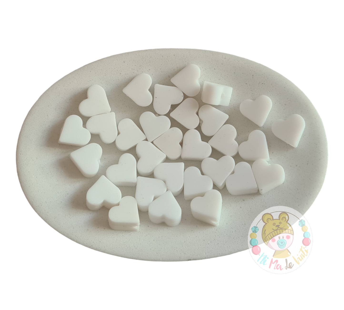 14mm silicone heart beads