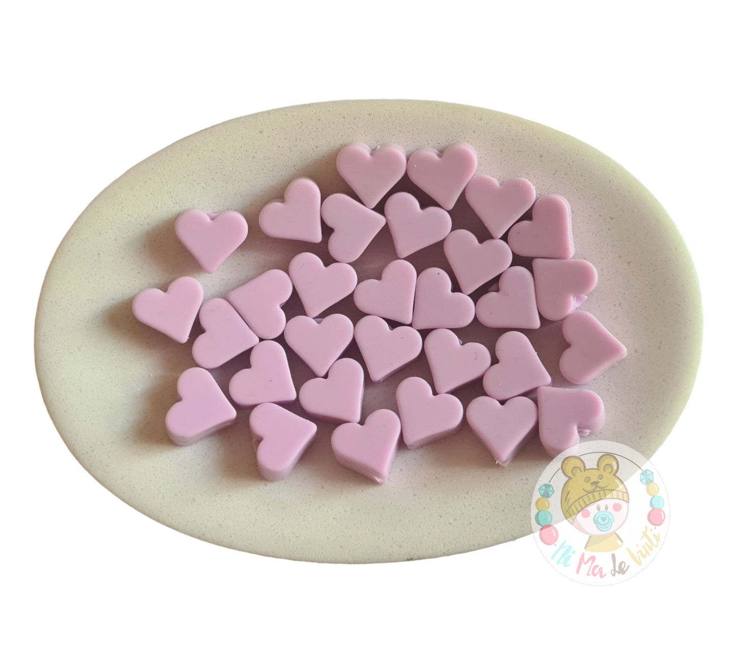 14mm silicone heart beads