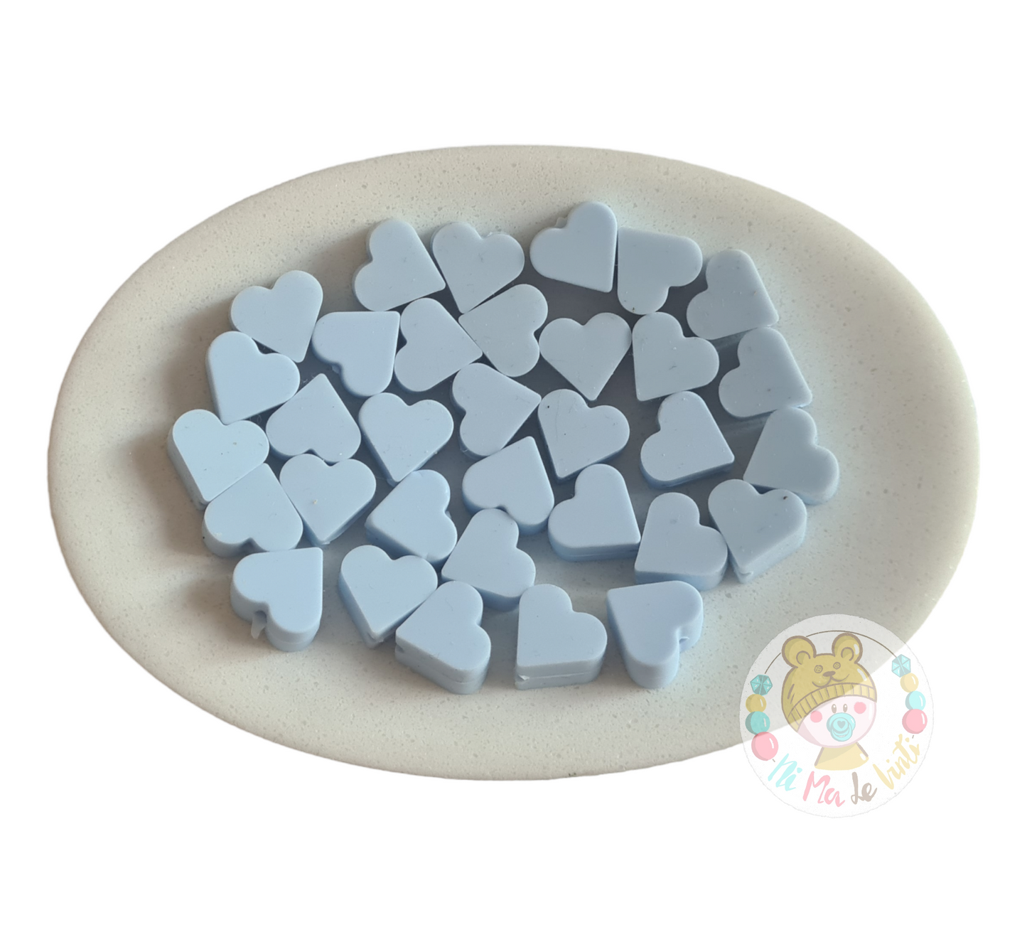 14mm silicone heart beads