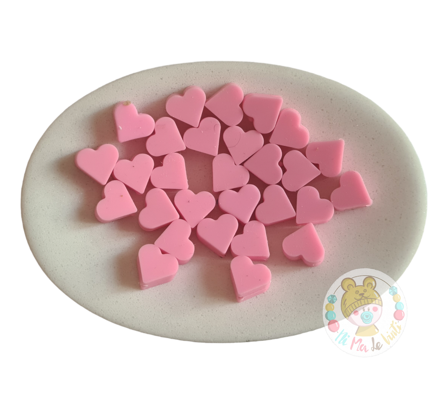 14mm silicone heart beads