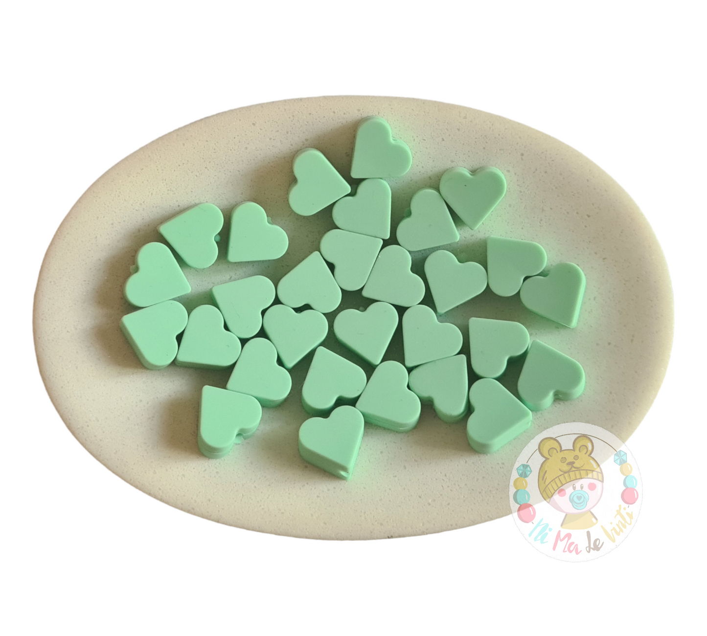 14mm silicone heart beads