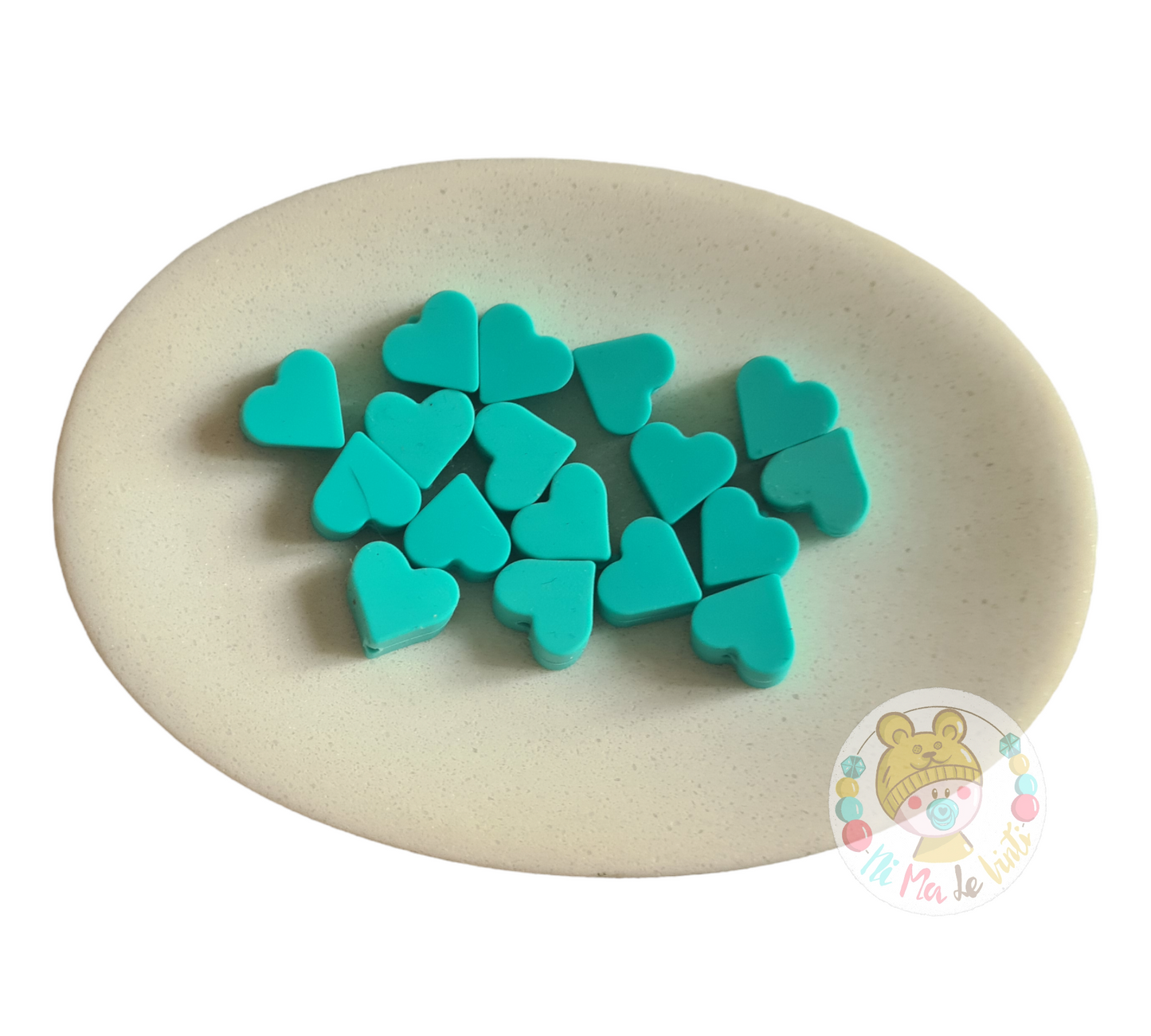 14mm silicone heart beads