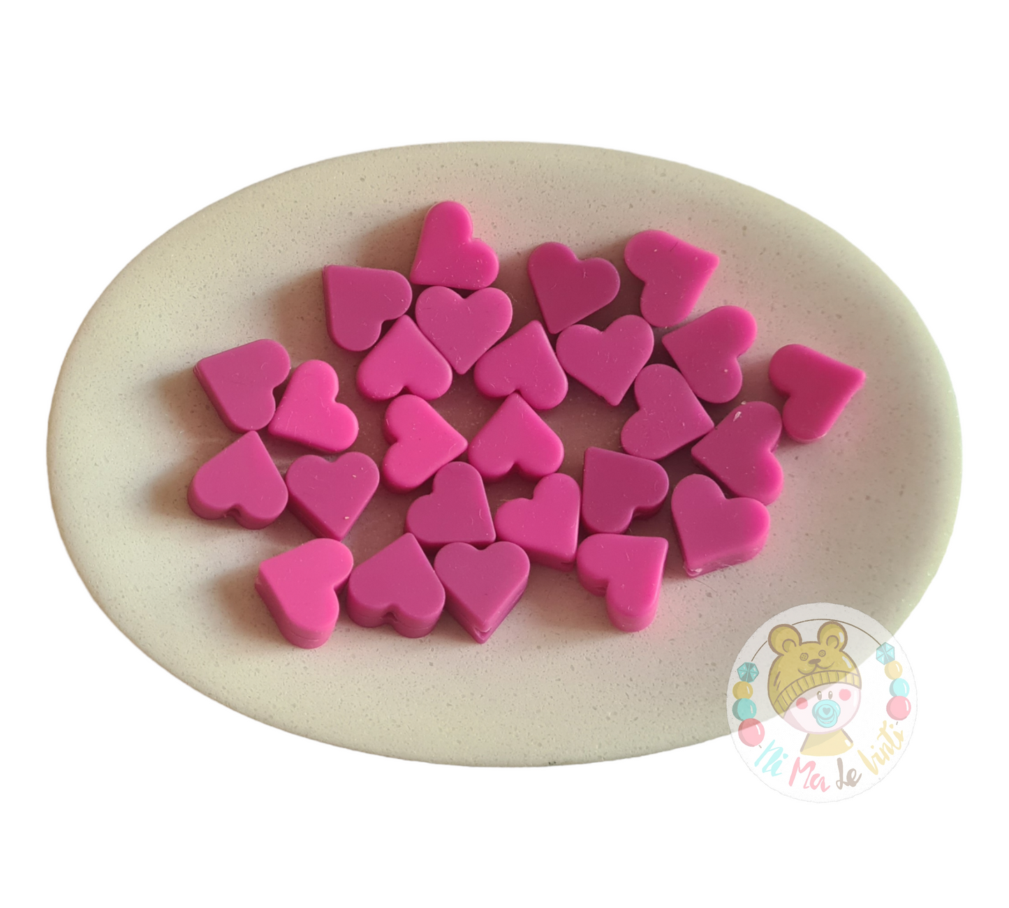 14mm silicone heart beads