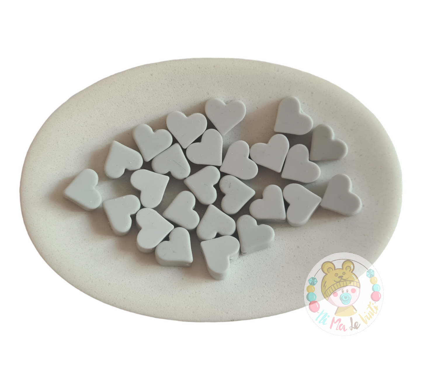 14mm silicone heart beads