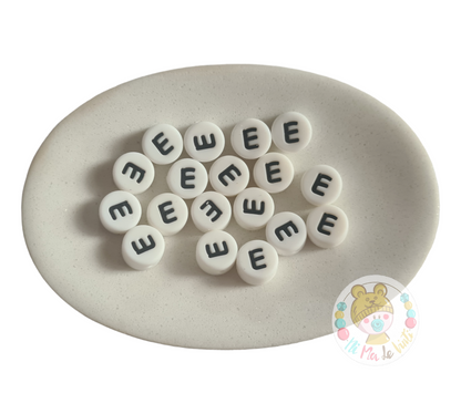 Alphabet Silicone Beads Round  12mm