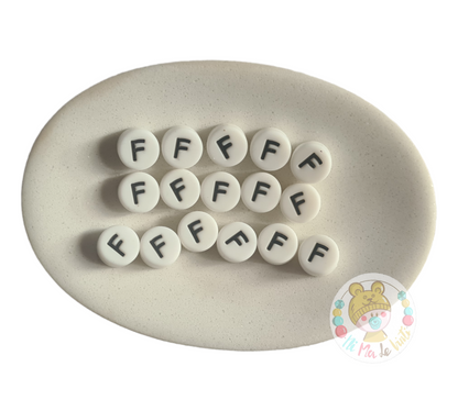 Alphabet Silicone Beads Round  12mm