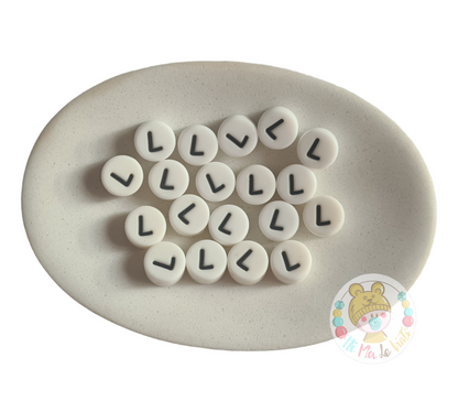 Alphabet Silicone Beads Round  12mm