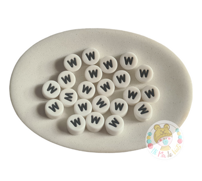 Alphabet Silicone Beads Round  12mm