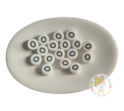 Alphabet Silicone Beads Round  12mm