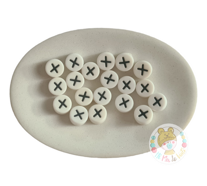 Alphabet Silicone Beads Round  12mm