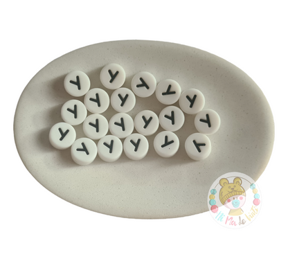 Alphabet Silicone Beads Round  12mm