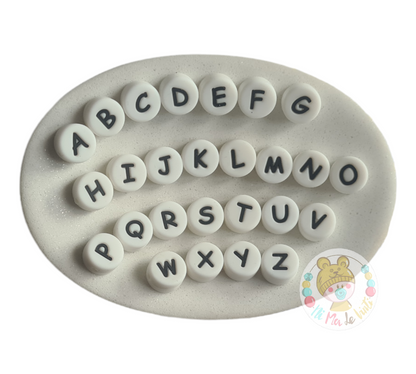 Alphabet Silicone Beads Round  12mm