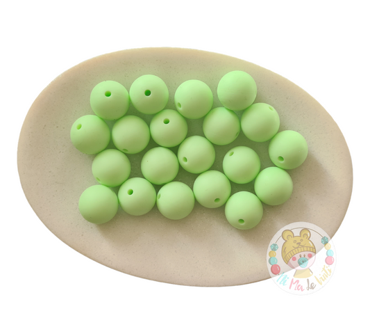 Lemon Green 15mm Silicone Beads