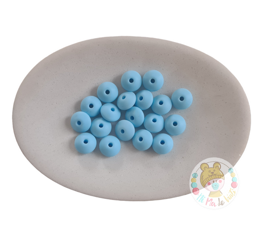 12mm Lentil Beads- Baby Blue