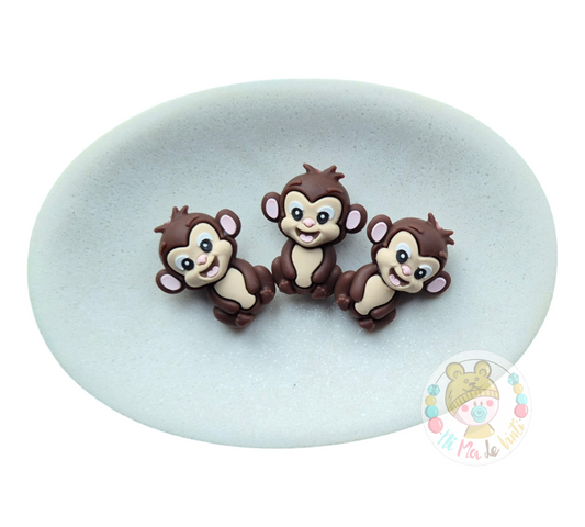 3D Monkey Silicone Bead