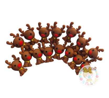 Rudolf 3D Silicone Beads