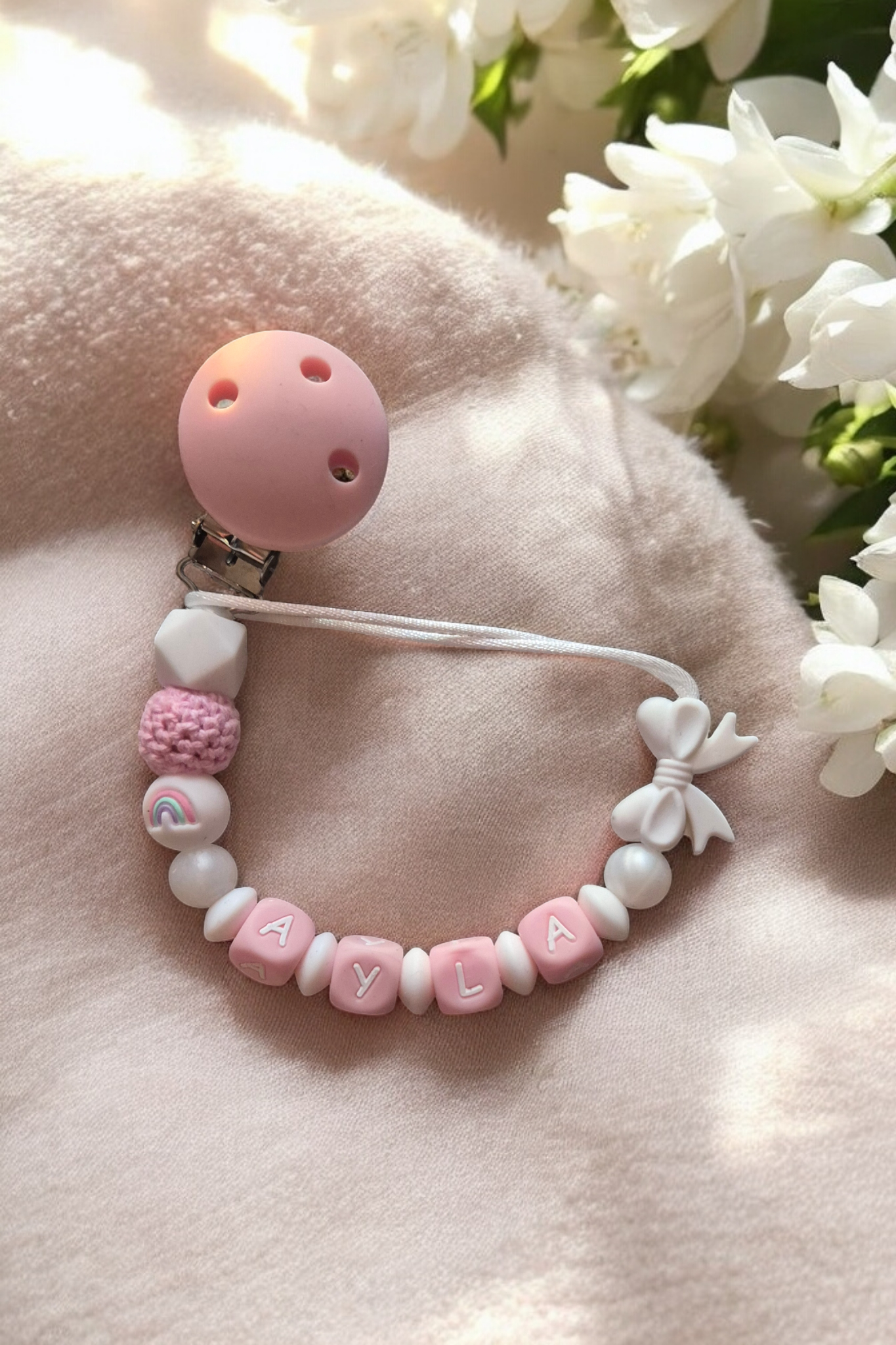 Little Love Dummy Clip Personalised Baby Dummy Clip