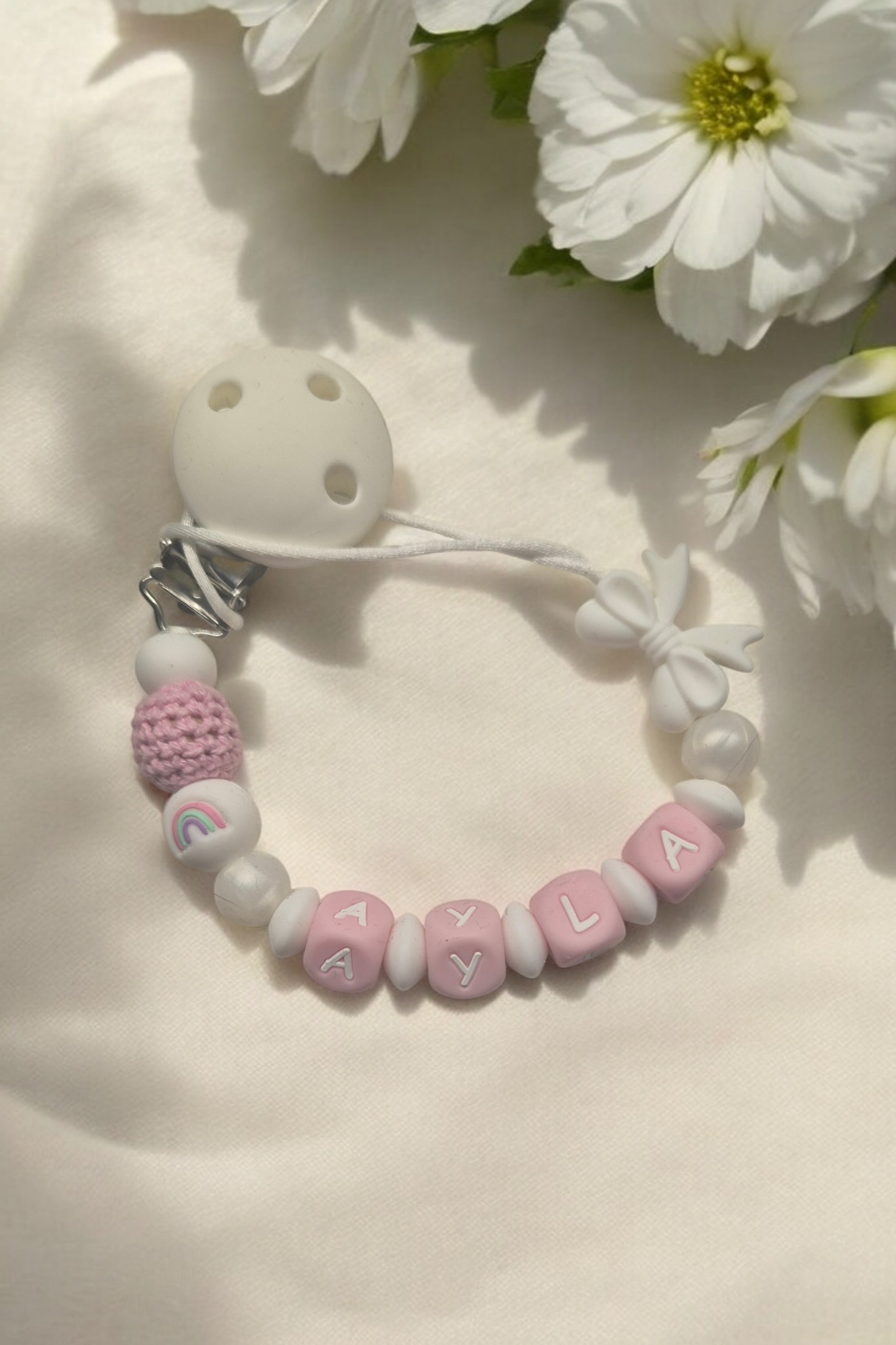 Little Love Dummy Clip Personalised Baby Dummy Clip