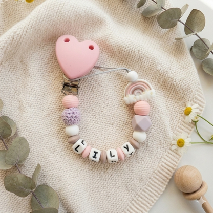 Sweetie Rainbow Clip Personalised Baby Dummy Clip