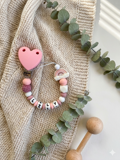 Sweetie Rainbow Clip Personalised Baby Dummy Clip