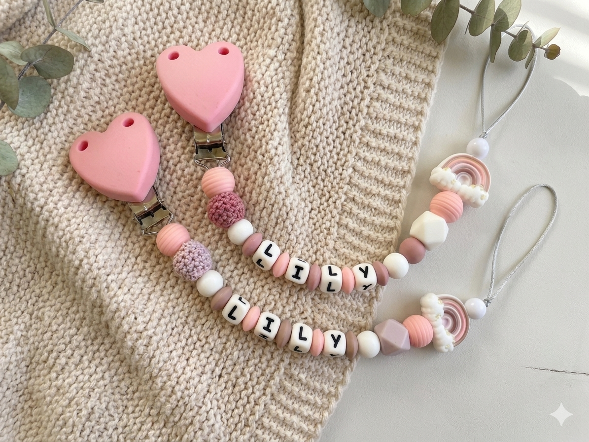 Sweetie Rainbow Clip Personalised Baby Dummy Clip