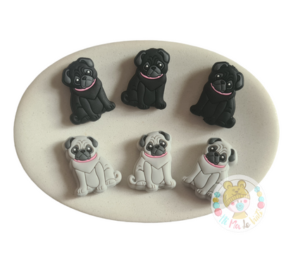 Pug Silicone Beads