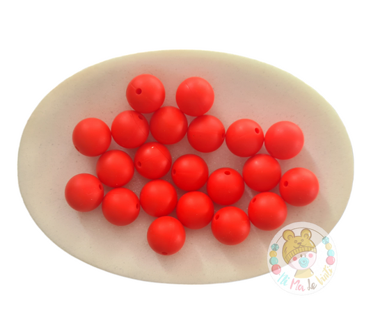 Red 15mm Silicone Beads