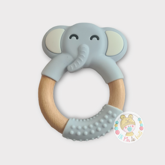 Elephant Silicone / wooden teether
